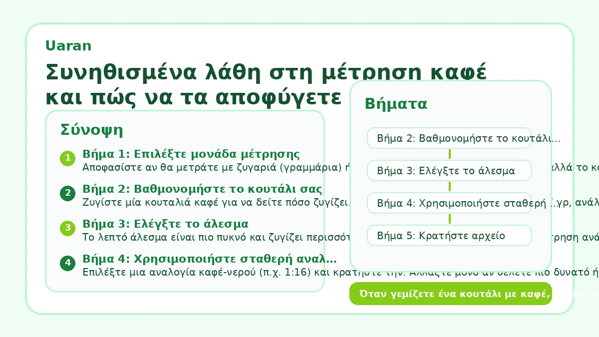 Συνηθισμένα λάθη στη μέτρηση καφέ και πώς να τα αποφύγετε