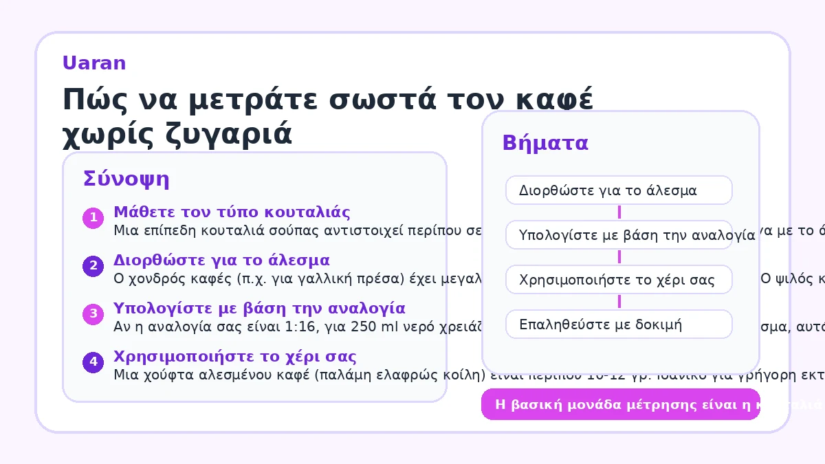 Πώς να μετράτε σωστά τον καφέ χωρίς ζυγαριά