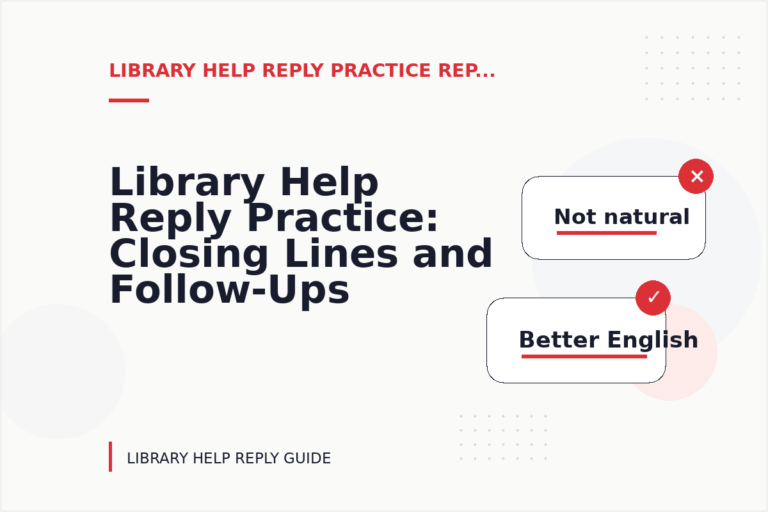 Library Help Reply Practice: Closing Lines and Follow-Ups Library Help Reply Practice: Closing Lines and Follow-Ups